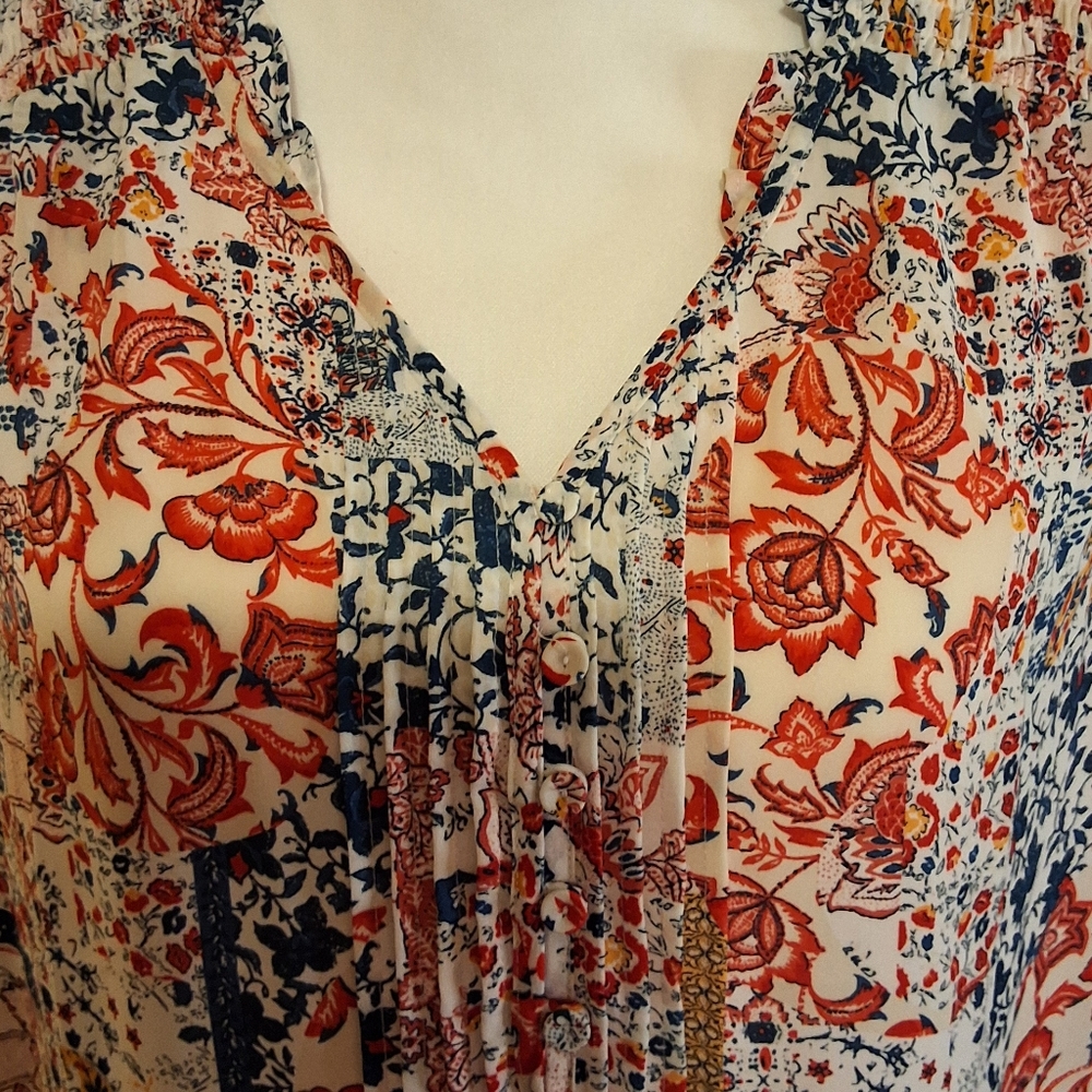 Daniel Rainn Multicolor Patchwork Blouse - Picture 2 of 6